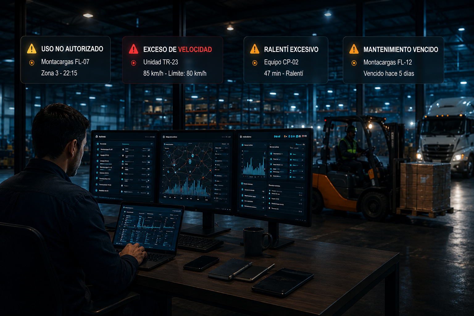 Detalle de infraestructura industrial supervisada para reducir riesgos operativos